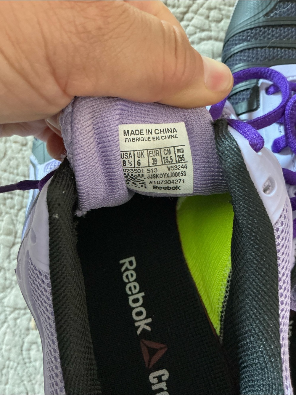 Reebok Women's Training Shoes — White, Black & Purple Accents - Picture 7 of 8